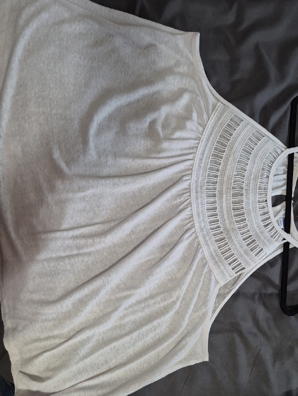 Old Navy White Crochet Yoke Halter Tank Top